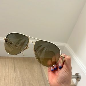 Gucci Sunglasses Ivory Gold Frame/Brown Gradient Lens